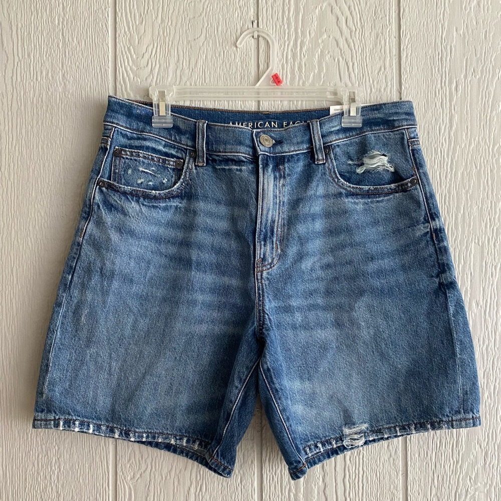 American Eagle Outfitters High Waist Denim Shorts in Blue